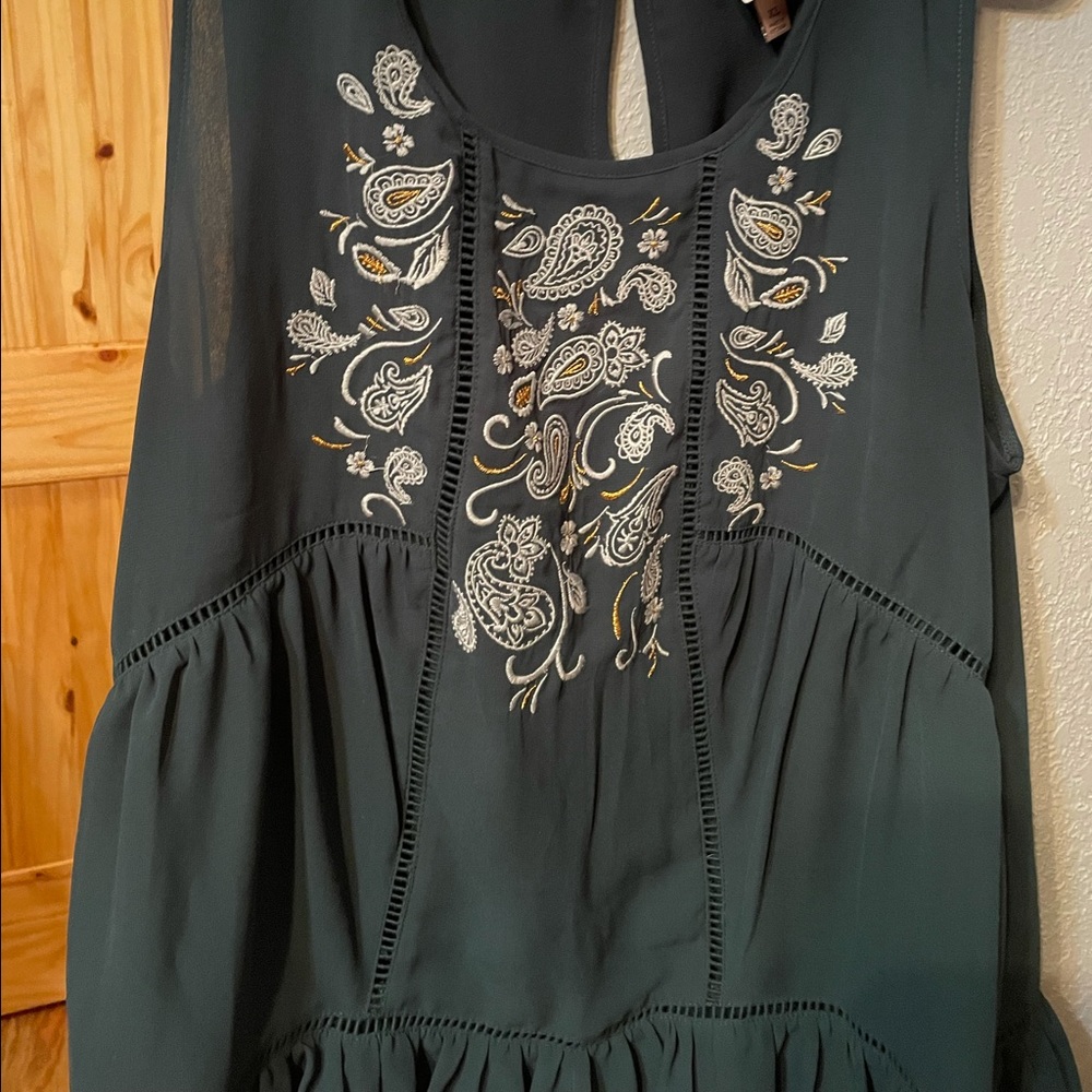 knox rose green western float tank top